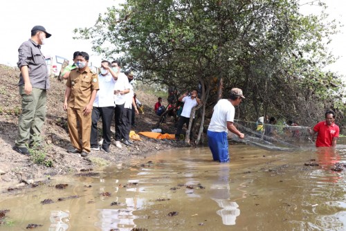 Bersama Warga, Wabup Muba dan OPD terkait Bersih-bersih Gulma di Danau Siarak